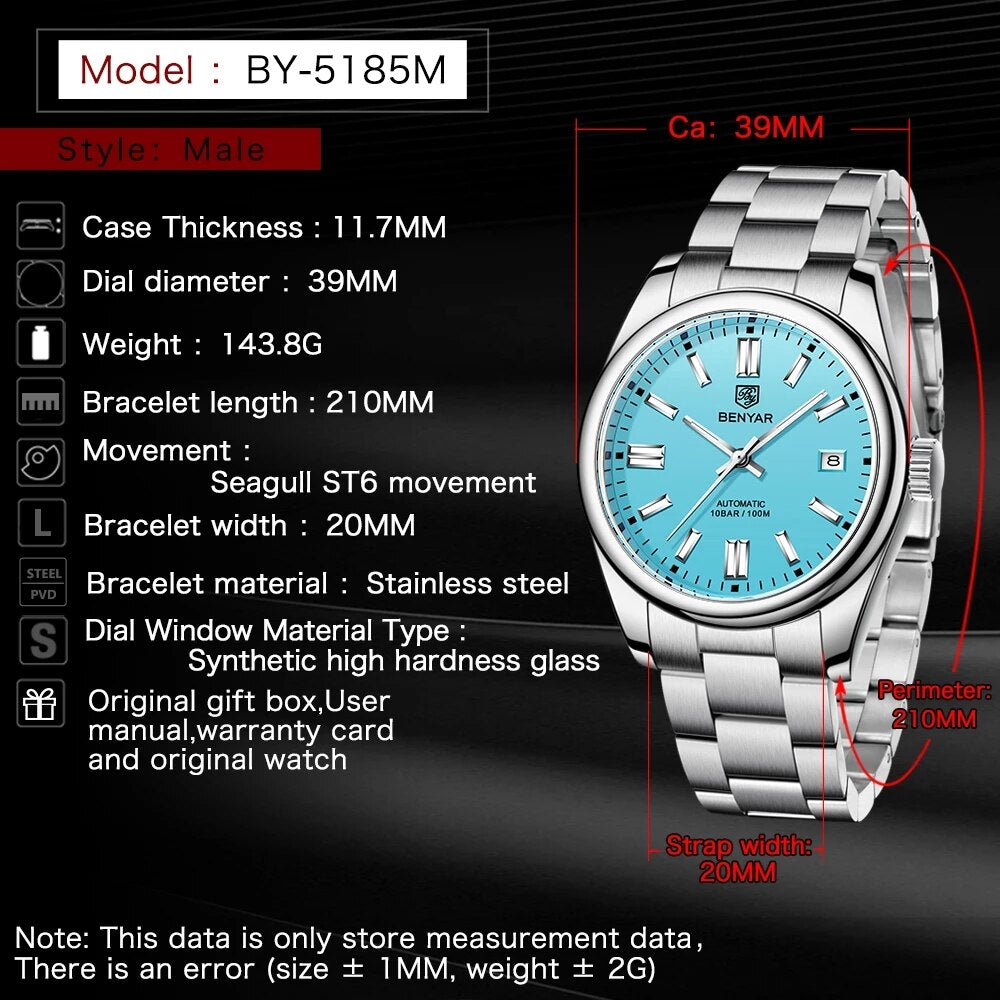 Mens Watches 2023 Automatic Watch for Men Top Luxury Men Mechanical Wristwatches Sport 100M Waterproof Clock Reloj Hombre